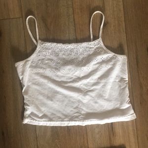 Victoria' Secret White Eyelet Crop Cami